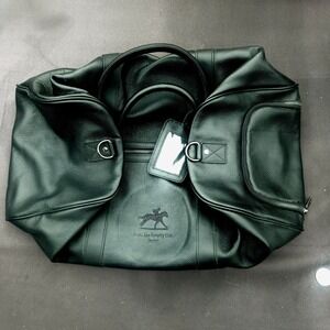 Winston Collection Black Columbian‎ Leather Duffel Bag Country Club Derby Set